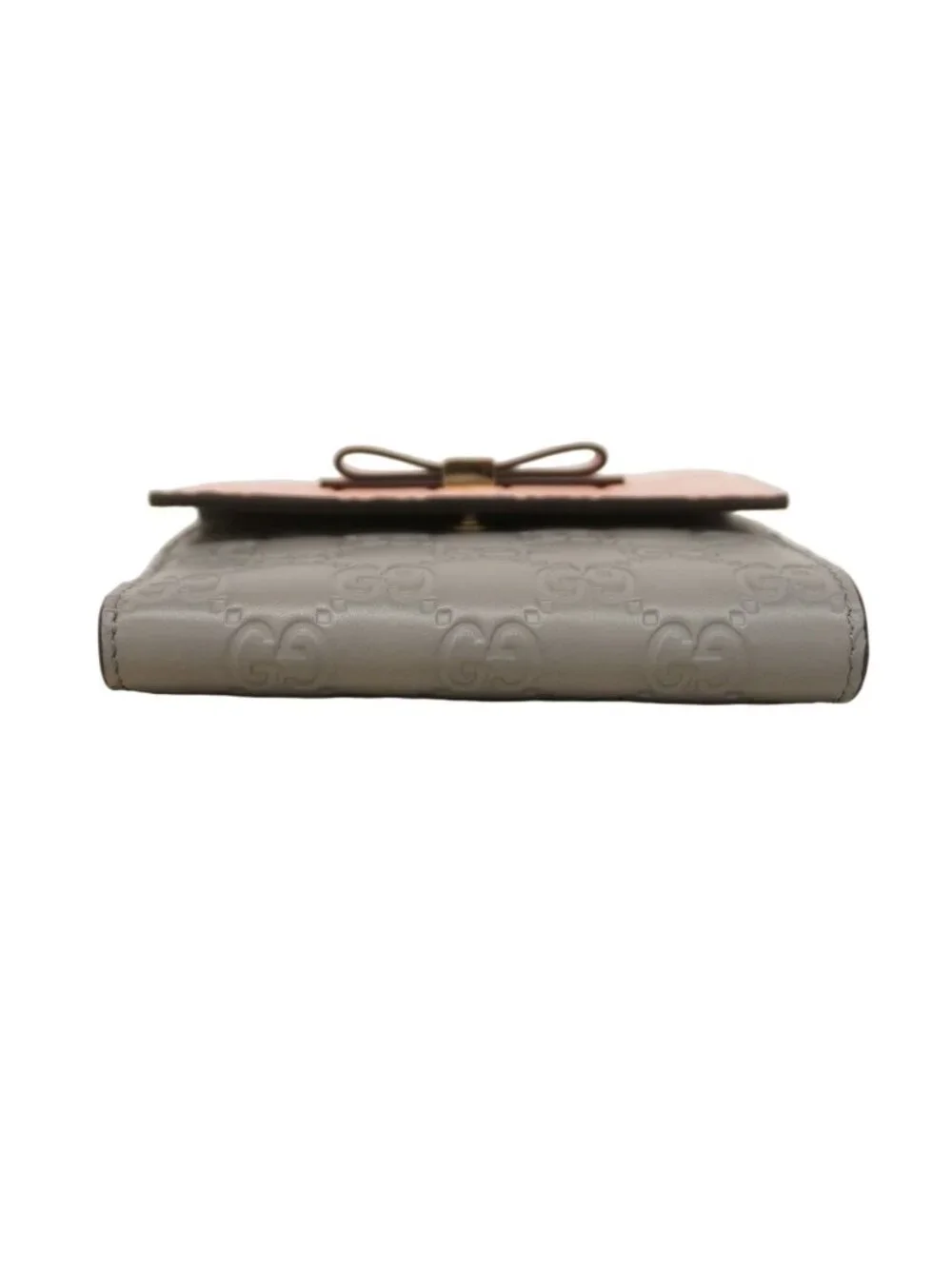 ★SOLD★ Gucci Wallet Guccissima Leather Gray Pink Champagne Gold - Picture 2 of 7